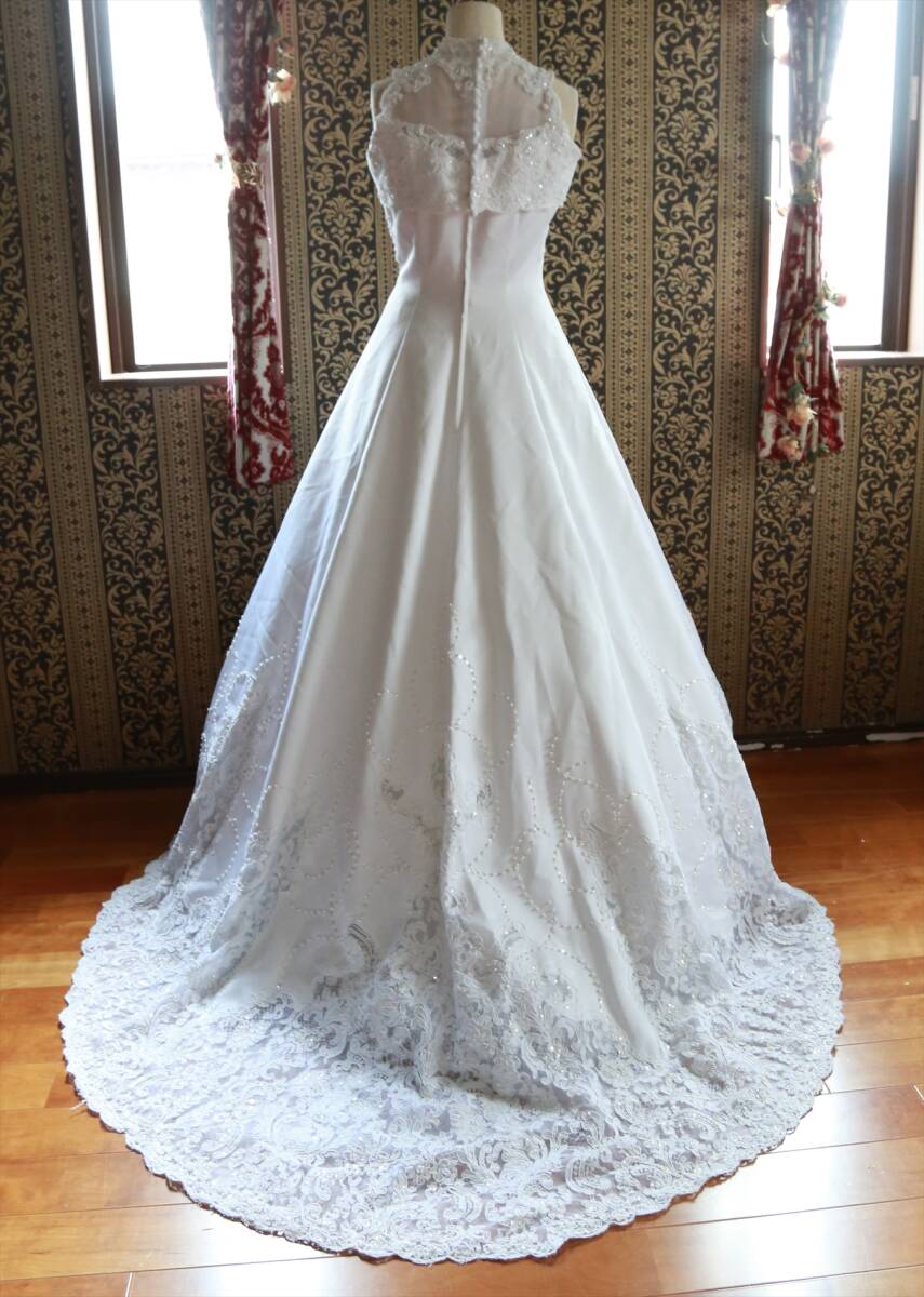  beautiful american sleeve pure-white. high class wedding dress 9 number M size 