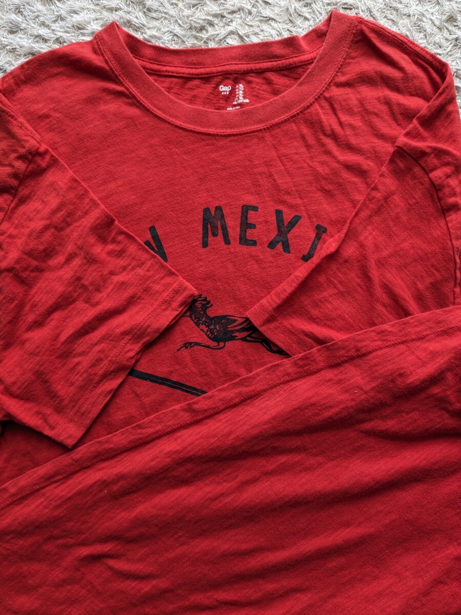 GAP ギャップ 半袖Tシャツ 赤 レッド カジュアルプリントデザイン NEW MEXICO 着心地のいい綿100% sizeXL 中古品の画像5