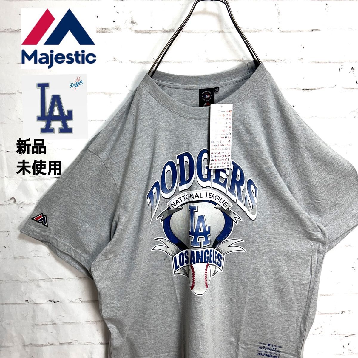 新品未使用!!海外限定!!  MLB LA Doders 大谷翔平 ロサンゼルスドジャース 刺繍ロゴ ビッグサイズ Tシャツ 