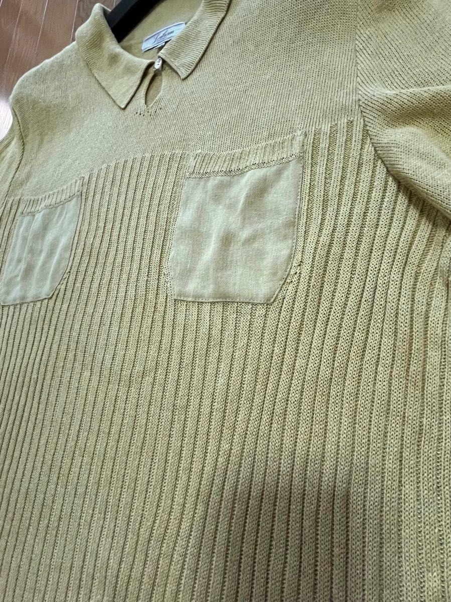 レリアン　15＋　麻　リネン混　半袖　サマーニット　襟付き　カットソー　トップス　ポロシャツ　Tシャツ　大きいサイズ　高品質　