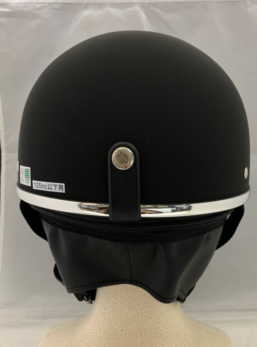ゴーグル付き半キャップヘルメット ビンテージヘルメット ハーフキャップヘルメット マッドブラックの画像3