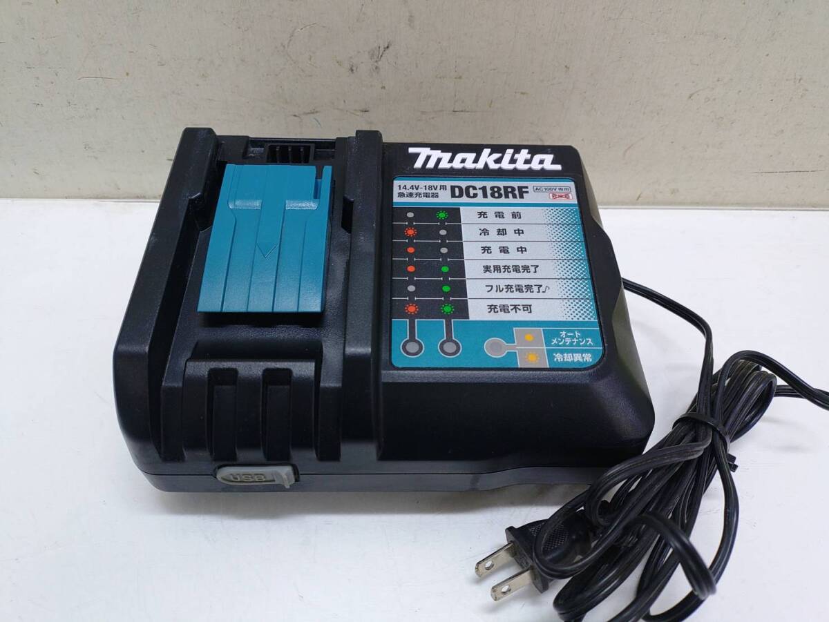 送料無料g30555 makita マキタ 急速 充電器 DC18RF USB端子 14.4V 18V 純正品 電動工具 大工道具 DIY_画像1