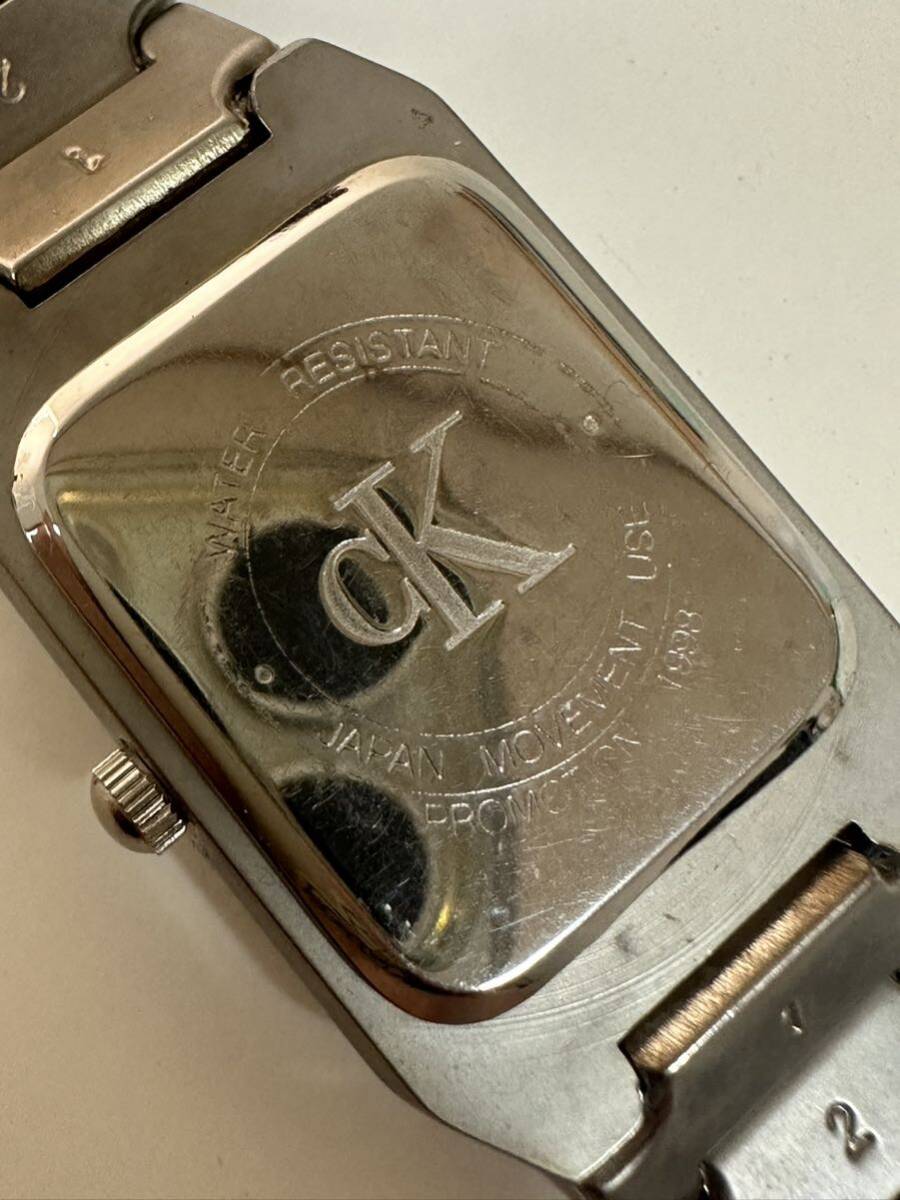 CK カルバンクライン メンズ スクエア クォーツ 腕時計 稼働品 文字盤白の画像9