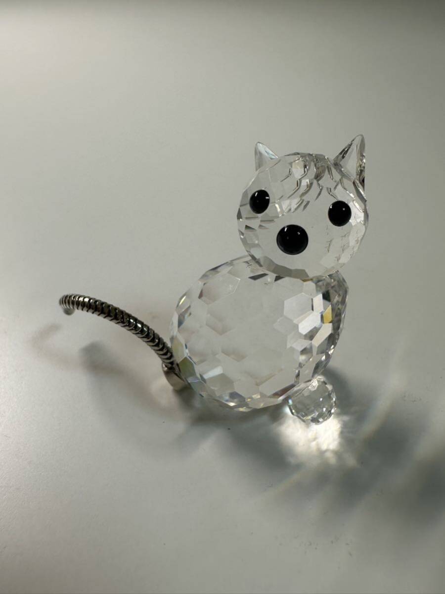 SWAROVSKI スワロフスキー クリスタル オブジェ 置物 猫 ネコ 箱付きの画像2