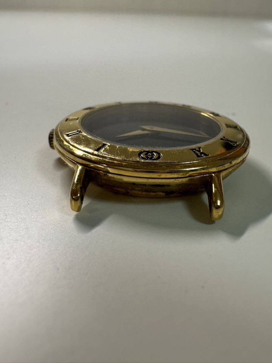 GUCCI グッチ QZ ゴールドカラー 黒文字盤 3000.2L 非稼働品 フェイスのみ レディース 腕時計の画像4