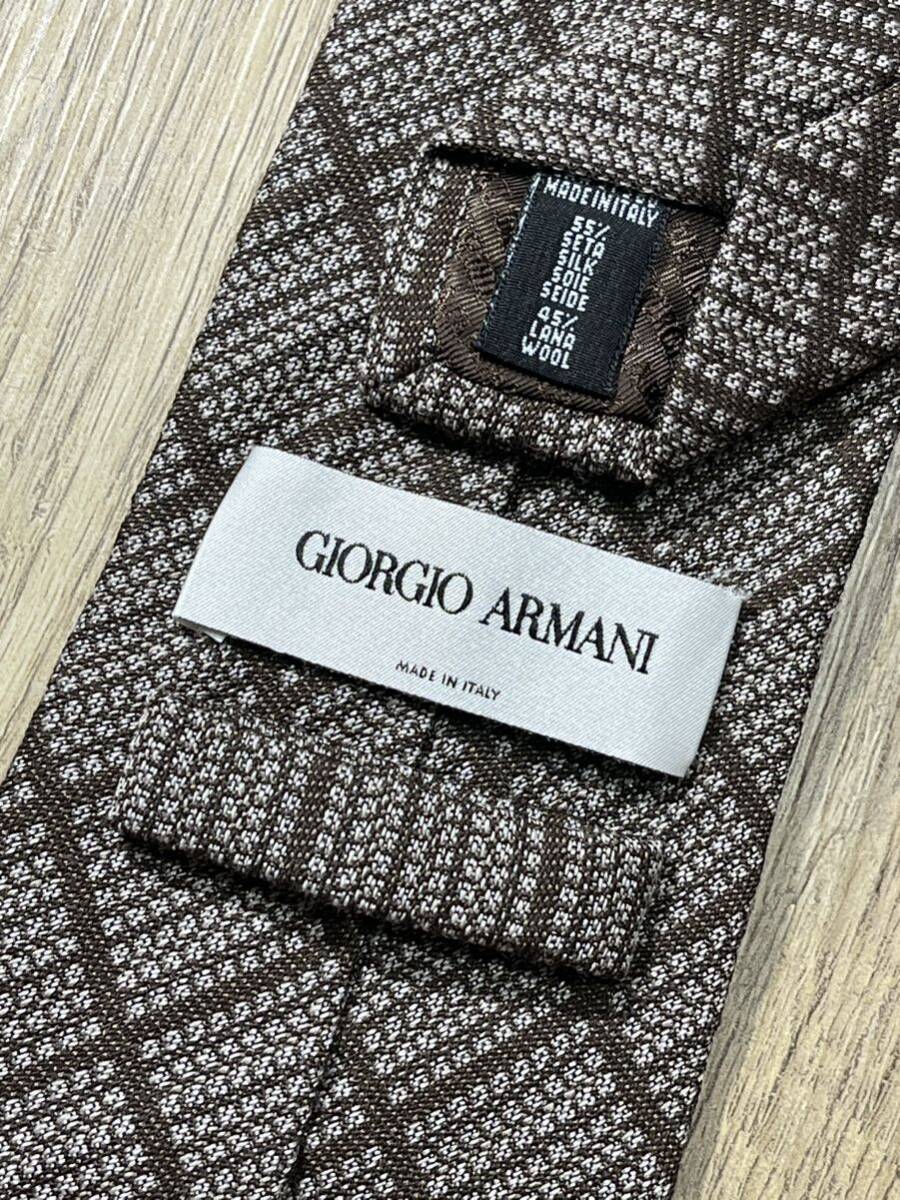 ほぼ未使用 ″GIORGIO ARMANI″ ジョルジオアルマーニ チェック ブランドネクタイ 404177_画像3