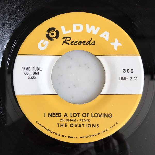 THE OVATIONS - I NEED A LOT OF LOVING / DON'T CRY (GOLDWAX 300)の画像1