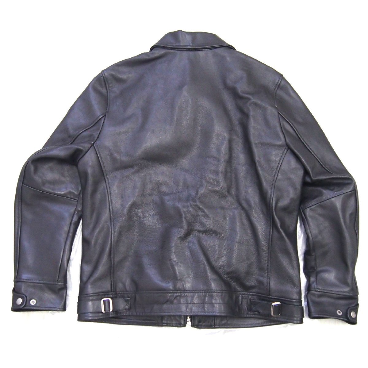 [9356-001S] FORTIME レザージャケット 2XL 【中古】 現状販売 フォータイム Fashion leather ブラック 本体のみの画像2