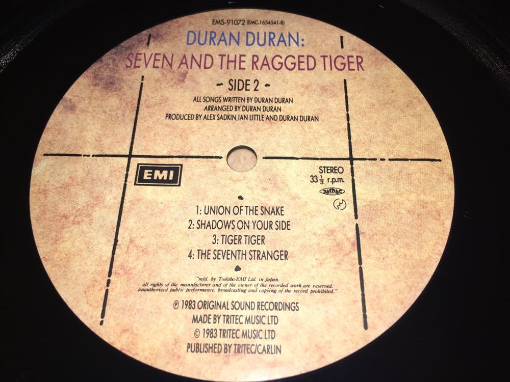 Duran Duran★中古LP国内盤帯付「デュラン・デュラン～セブン＆ザ・ラグド・タイガー」_画像6