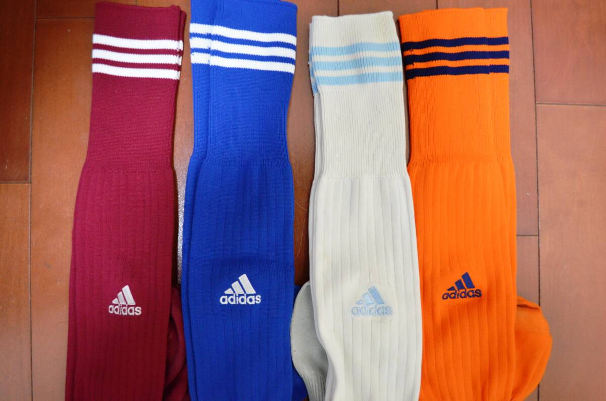 ◇US10◇ゆうパケットプラス対応 中古 サッカー フットサル ソックス ストッキング adidas アディダス 25-29　4点セット 高校部活引退品_画像3