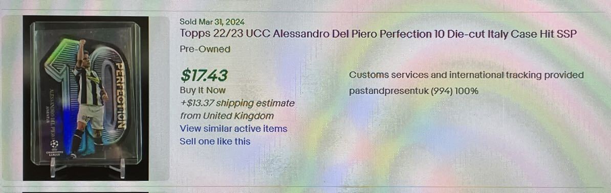 ★Alessandro Del Piero★Case Hit SSP★Topps 22/23 UCC★Perfection 10★Die-cut★Juventus★Italy★アレサンドロ・デル・ピエロ★_画像3