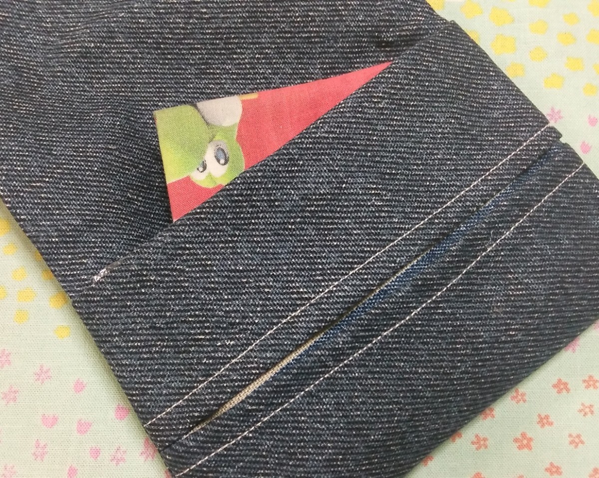  postage included hand made movement pocket simple plain Denim style oks navy 