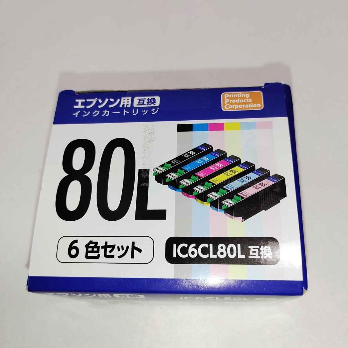 【ジャンク品】未使用保管品　エプソン IC6CL80L用互換インクカートリッジ　PPC株式会社製_画像2