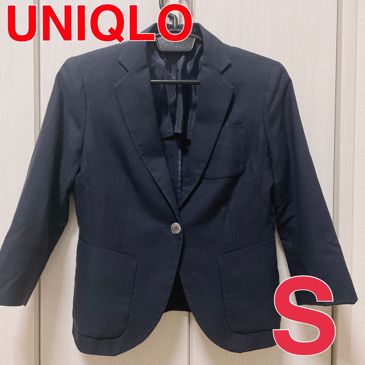 UNIQLO ユニクロ　ジャケット　仕事着　コットン　綿　春夏　ビジネス　紺色  テーラード