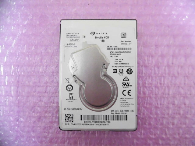 SEAGATE (ST1000LM035) 1TB 5400rpm 128M ★バッファ128M搭載 使用619時間★_画像1