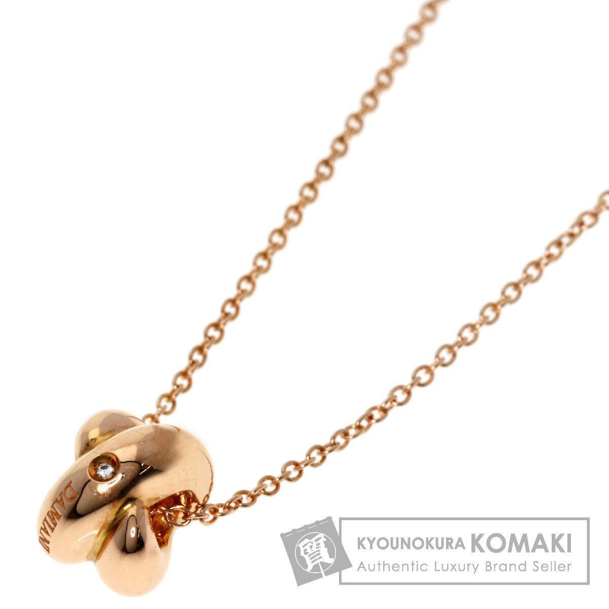 Damiani ダミアーニ ゴミトロ 1P ダイヤモンド ネックレス K18ピンクゴールド レディース 中古_画像1