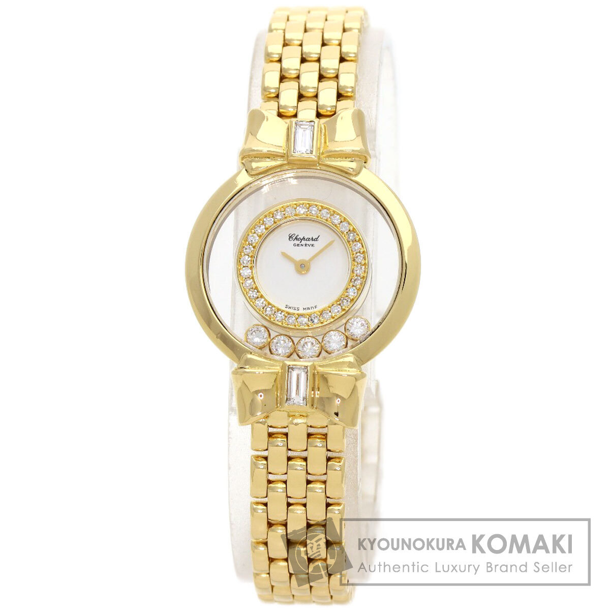 Chopard Chopard 20/5512 happy бриллиант li болты для капота имеется наручные часы K18 желтое золото K18YG женский б/у 