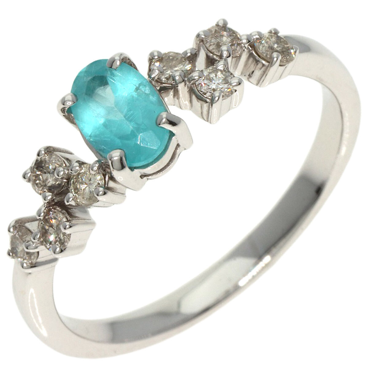  jewelry apatite diamond ring * ring K10 white gold used 