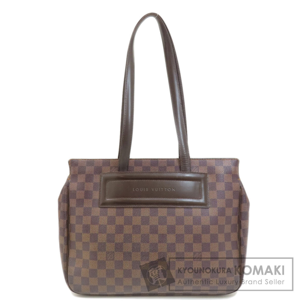 LOUIS VUITTON ルイヴィトン パリオリPM ダミエ エベヌ トートバッグ ダミエキャンバス レディース 中古_画像1