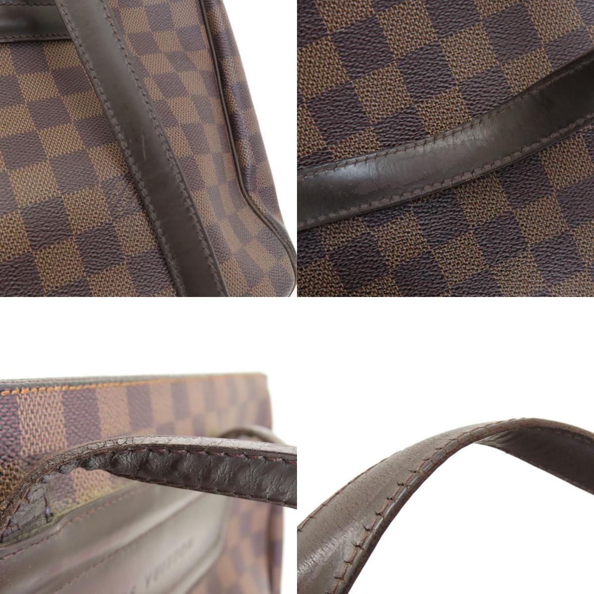 LOUIS VUITTON ルイヴィトン パリオリPM ダミエ エベヌ トートバッグ ダミエキャンバス レディース 中古_画像9