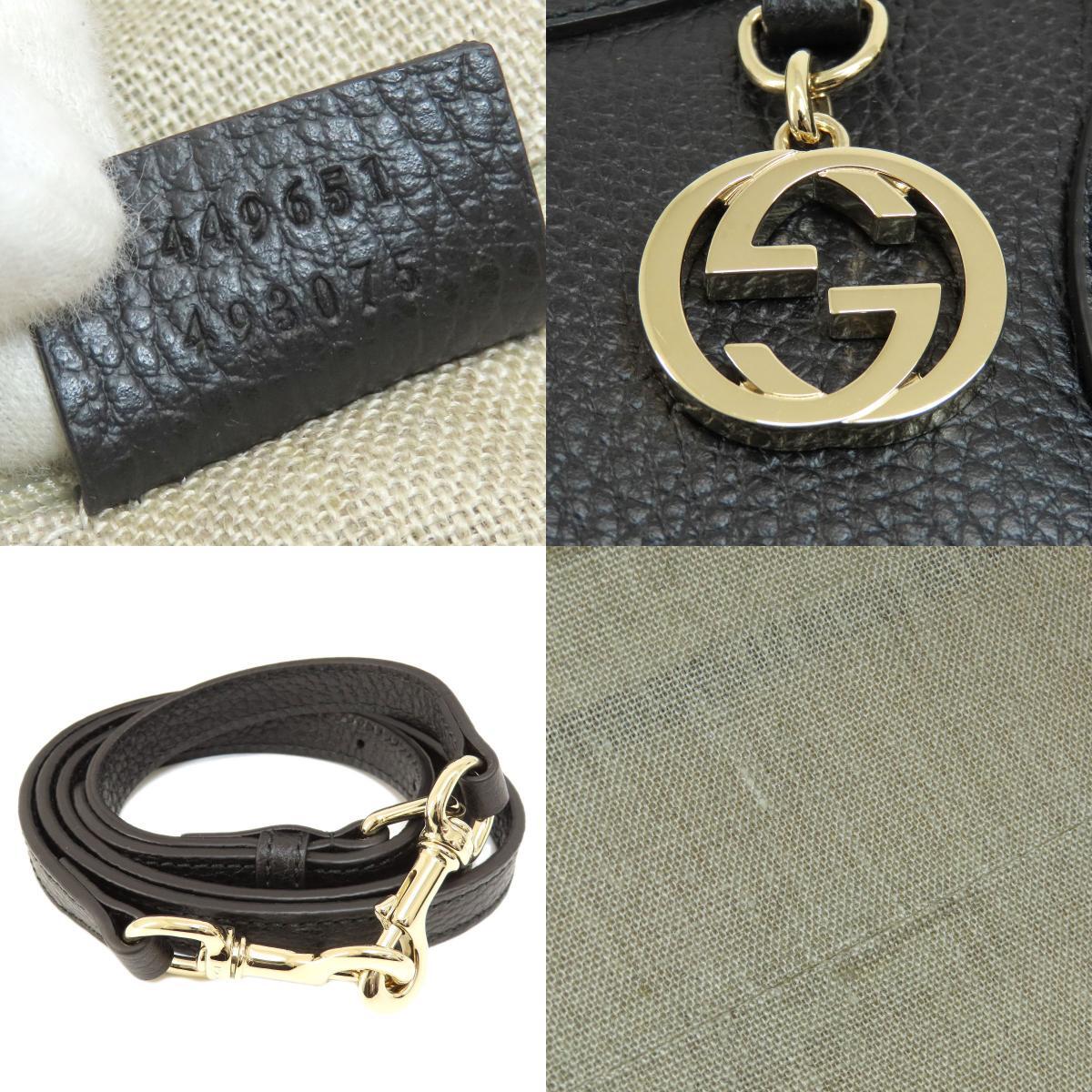 GUCCI グッチ 493075 ロゴ金具 2WAY アウトレット トートバッグ レザー レディース 中古_画像7