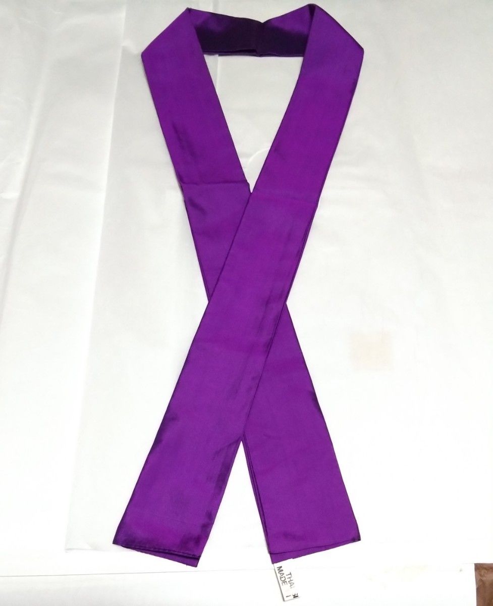 絹 シルク 紫色 重ね衿 重ね襟 つけ衿 つけ襟 伊達襟 和装小物