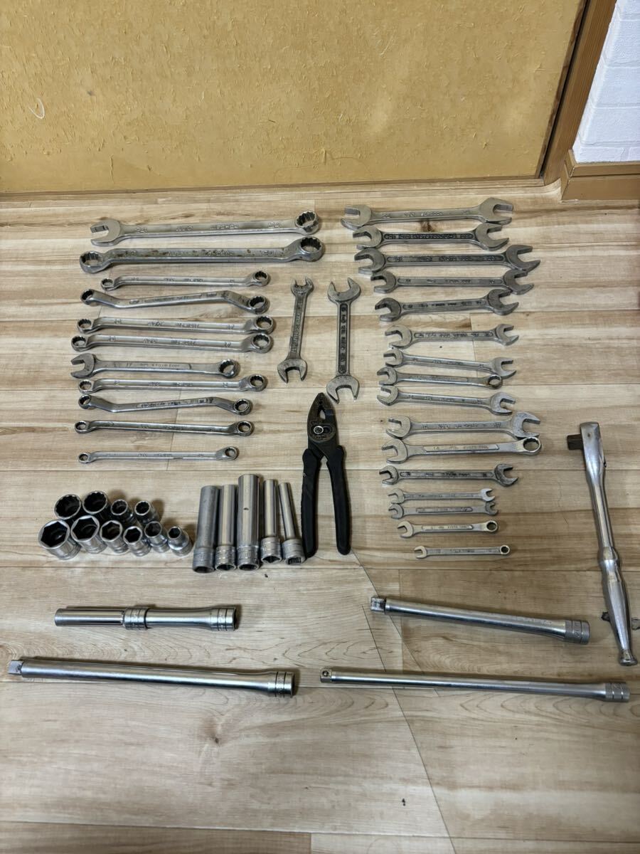 KTC Kyoto machine tool spanner / glasses wrench / ratchet / socket tool various set sale * scratch . dirt rust equipped 