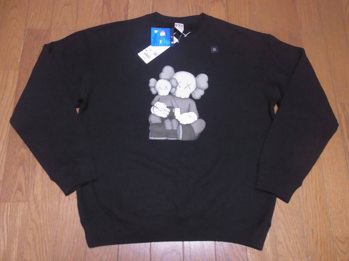 244-168/新品/UNIQLO/ユニクロ/KAWS/カウズ/スウェット/トレーナー/M/ブラック_画像1