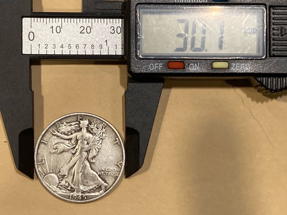 1円スタート アメリカ銀貨 ハーフダラー ウォーキングリバティー1945 フランクリン1962 2枚セットの画像6