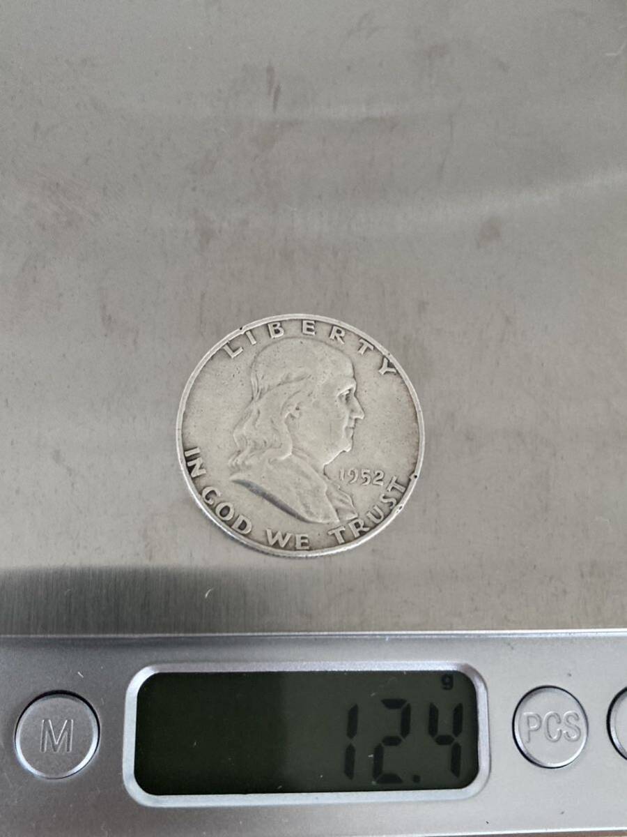 1円スタート アメリカ銀貨 ハーフダラー ウォーキングリバティー1944 フランクリン1952 2枚セットの画像5