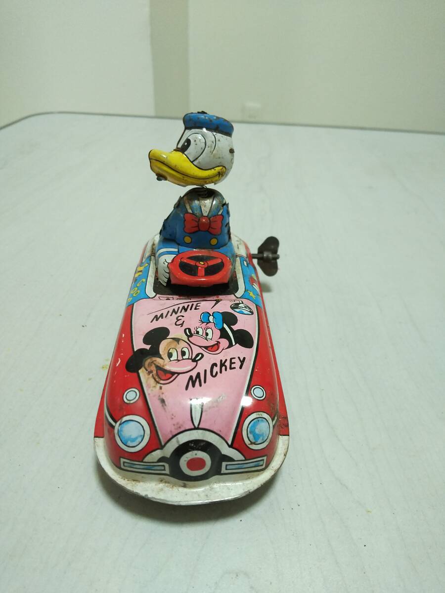 Linemar Tin Windup Disney Donald Duck The Driver ラインマー ゼンマイ動作 ドナルドダック ザ・ドライバーの画像1