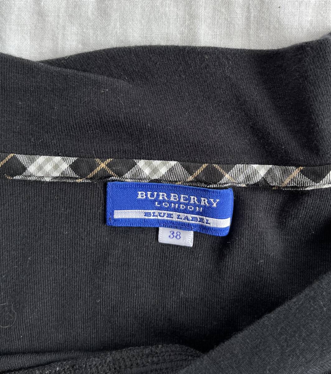 バーバリーブルーレーベル BURBERRY BLUELABEL 半袖 カットソー Tシャツ ボーダー レディース サイズ38 ビックサイズ　ワンピースとしても_画像2