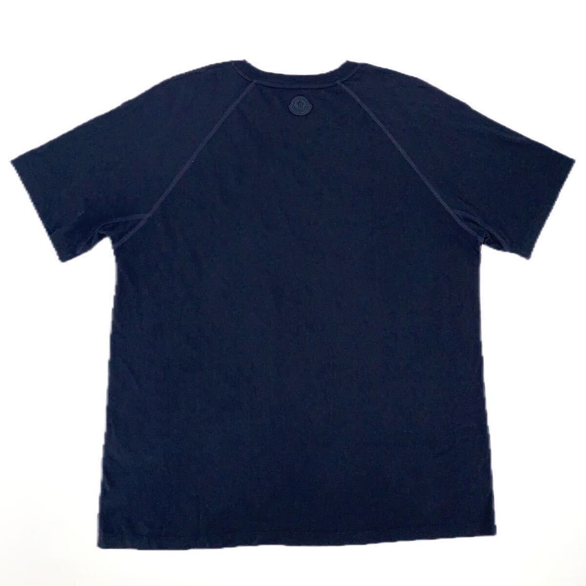 美品 MONCLER モンクレール Tシャツ 2020年 ワッペン付き ロゴ ブラック G10918C7C510 829H8メンズ Lの画像2