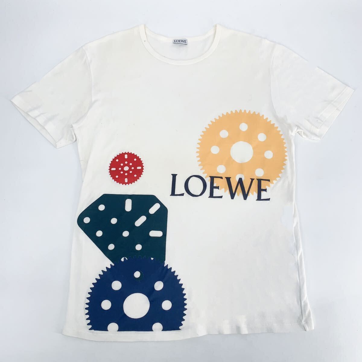 美品 LOEWE ロエベ Tシャツ ホワイト ロゴ メンズ_画像1