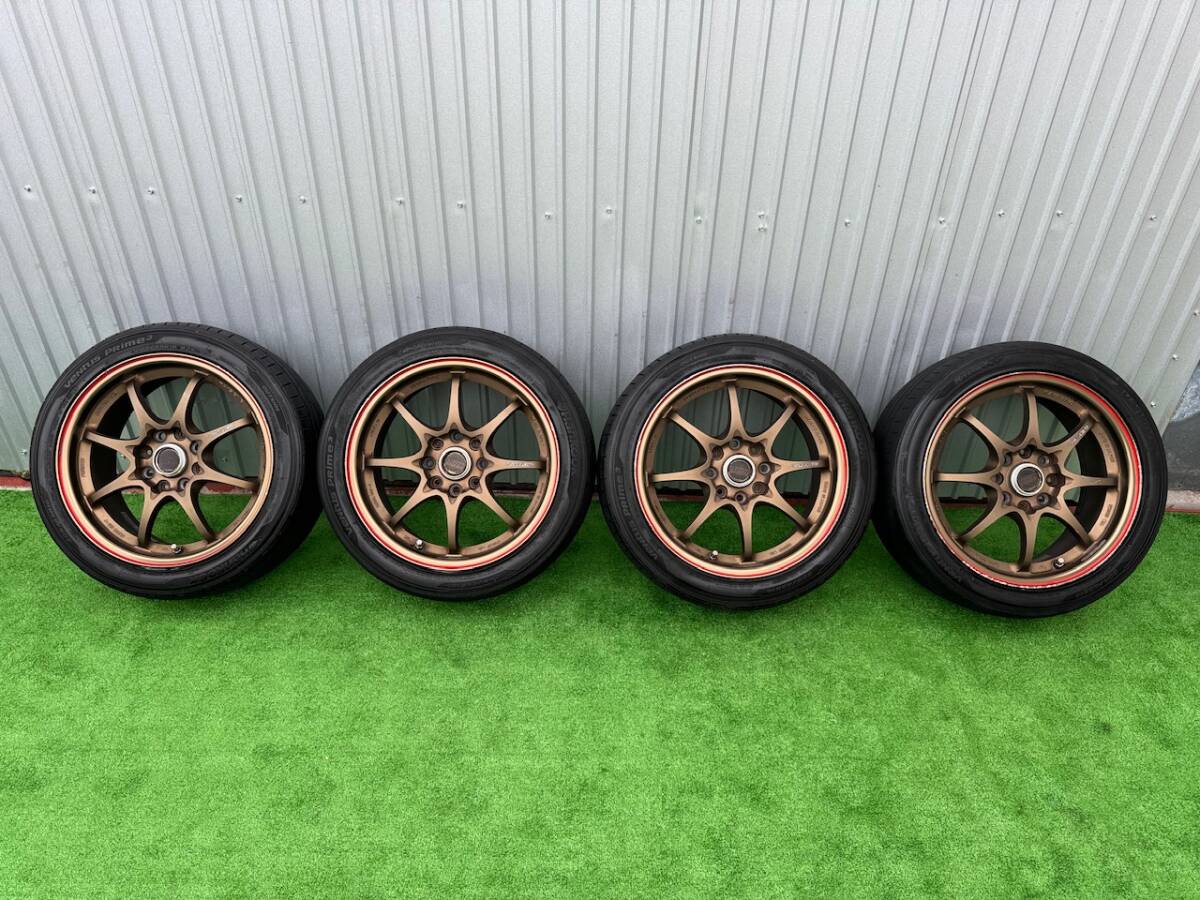 レイズ RAYS VOLK RACING CE28N 15インチ 205/45ZR16 26X7.OJJ +48 2019年 PCD114.3 ホイール タイヤ 4本 セット。。。_画像1