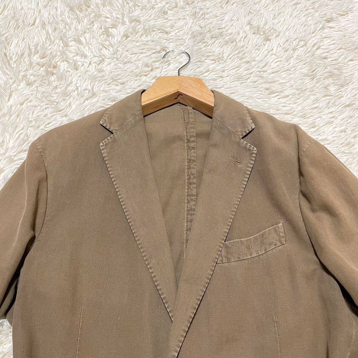 美品 BOGLIOLI テーラードジャケット COAT ベージュ サイズ50 XL位 ボリオリ コート 春夏 アンコンジャケット 替えボタン付属_画像3