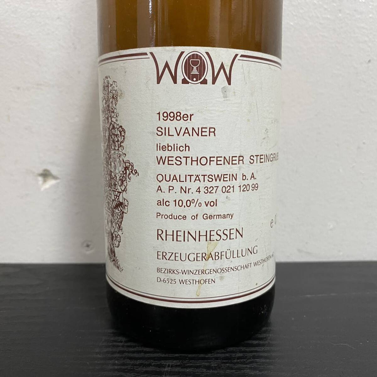 VV149 古酒 ワイン 白 ドイツ SILVANER RHEINHESSEN シルヴァネール ラインヘッセン (白)'98 750ml BGA シルウ゛ァネール ラインヘッセン_画像2