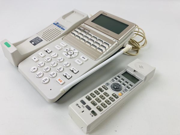 NTT スマートネットコミュニティ αB1 18ボタン スター配線用カールコードレス電話機 A1-(18)CCLSTEL-(B1)(W) 2台セット 東日本電通電話_画像2