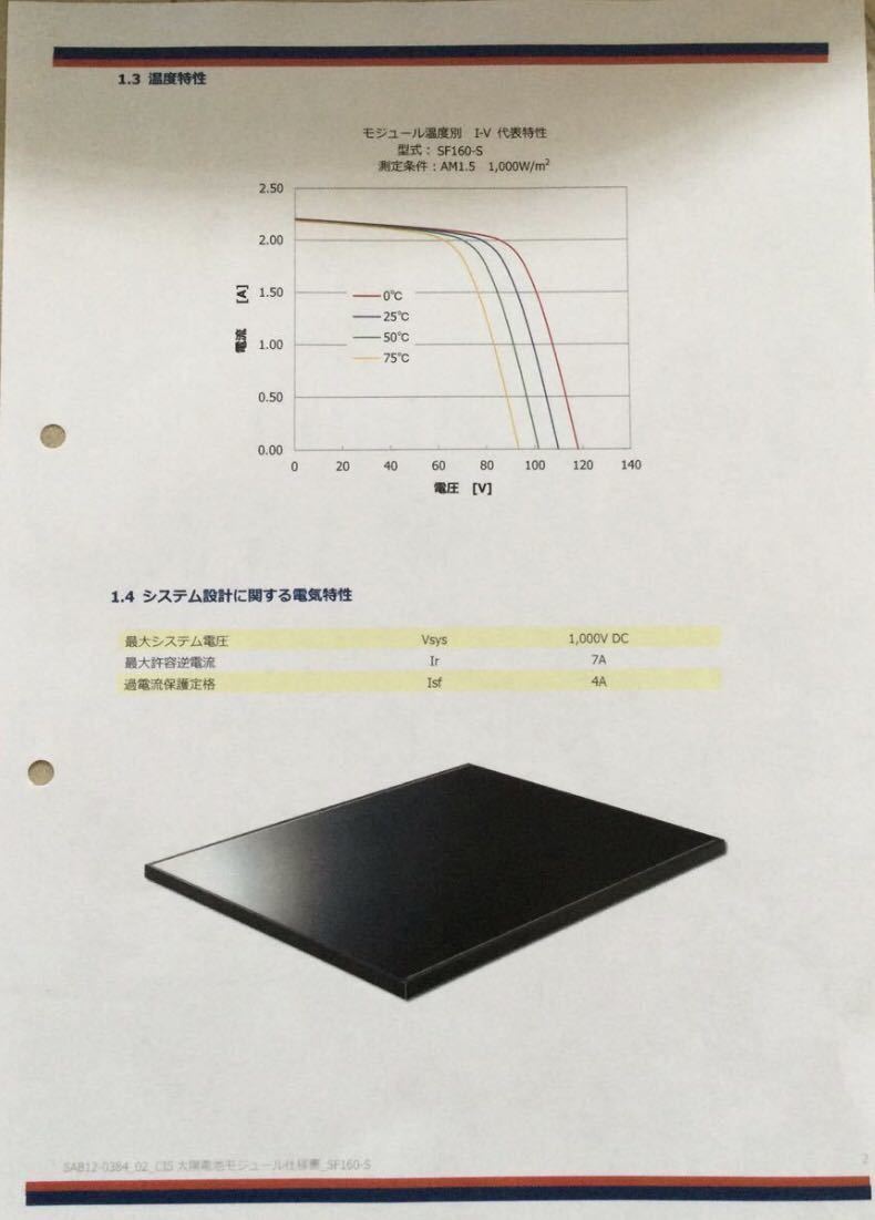 未使用品　4枚価格　太陽電池モジュール　ソーラーパネル　SF160-S 160W ソーラーフロンティア_画像7