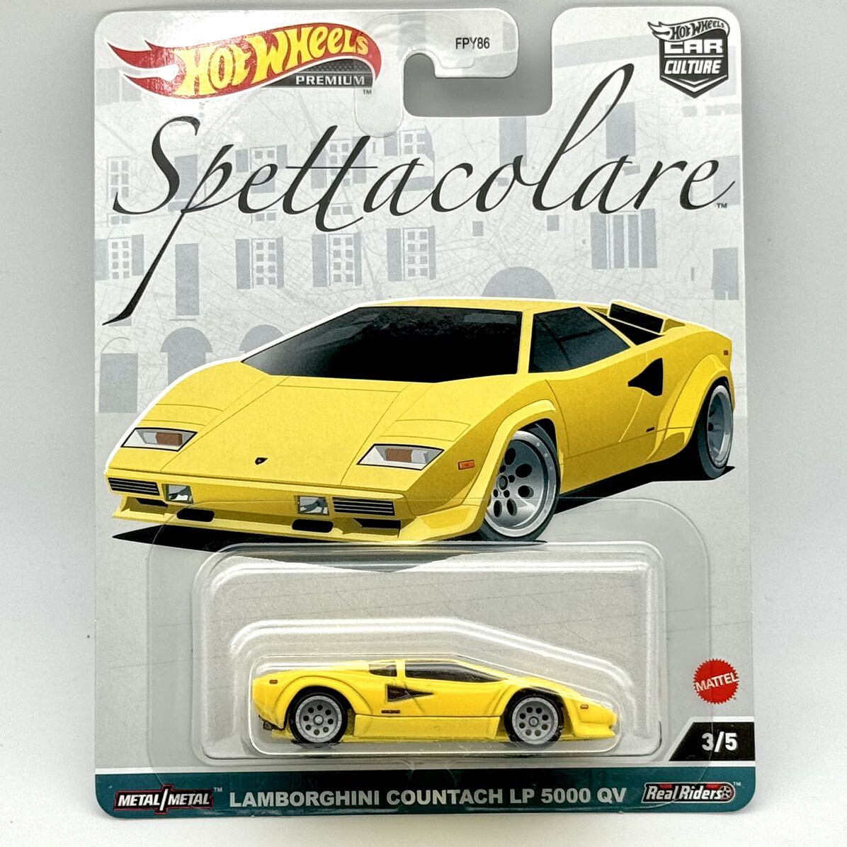 【HW】 ランボルギーニ カウンタック LP 5000 QV (黄) CAR CULTURE Spettacolare Lamborghini Countach ホットウィール HotWheels の画像4