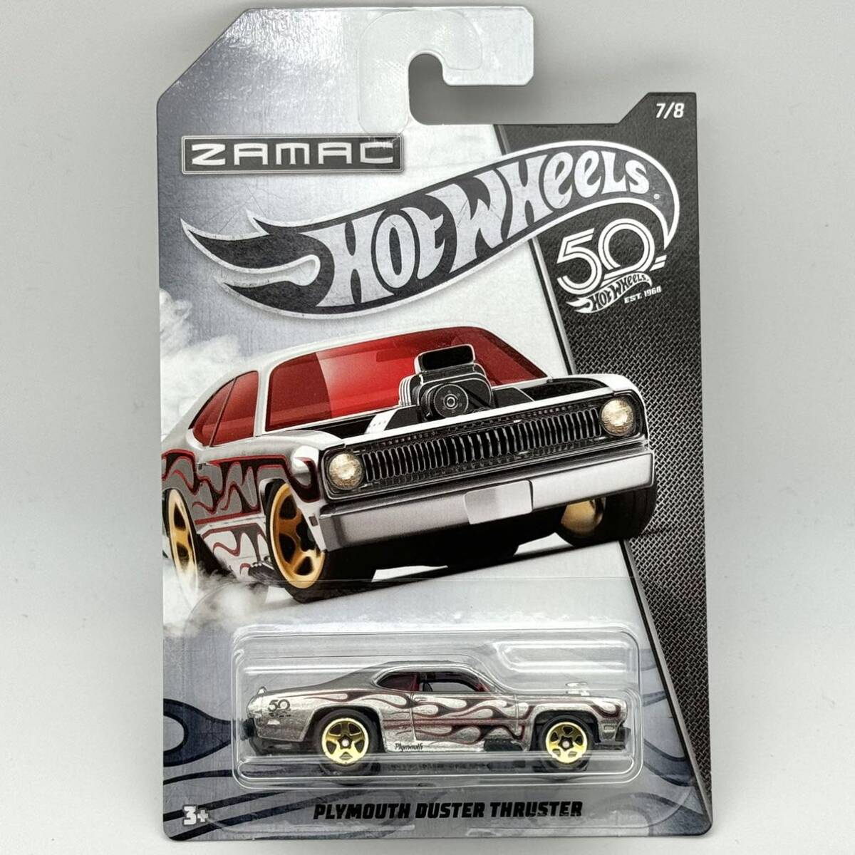 【HW】 プリムス ダスター スラスター (ZAMAC) 2018 50th ZAMAC FLAMES Plymouth Duster Thruster HotWheels ホットウィールの画像4