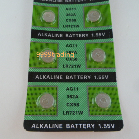 30個セット LR721W ボタン電池 AG11 362A CX58 1.55V 互換アルカリ電池 時計電池 格安 電卓 小型機器 時計の画像2