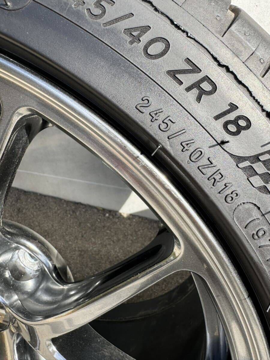 タイヤホイールセット(BBS、RI-A、ダイヤモンドブラック18+9.0J+45、Michelin pilot sport4、245/40/18）wrx s4に装着 ホイールナットなしの画像9