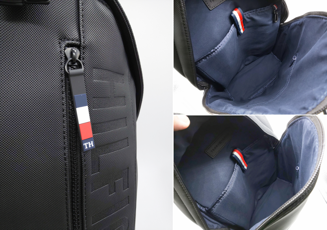  Tommy Hilfiger PU leather waterproof backpack rucksack navy unused 