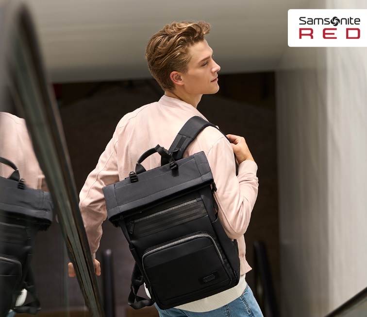 サムソナイト レッド Samsonite REDプラントパック 8 抗菌 ビジネスナイロンフォールディングトップ バックパック リュック 未使用の画像5