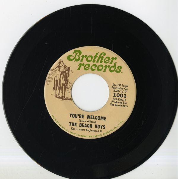 【ロック 7インチ】 THE BEACH BOYS - HEROES AND VILLAINS / YOU'RE WELCOME / Brother records / 1001の画像2