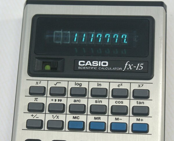 【レトロ電卓・小型計算機】 CASIO カシオ 関数電卓 FX-15   動作ＯＫ ○の画像2
