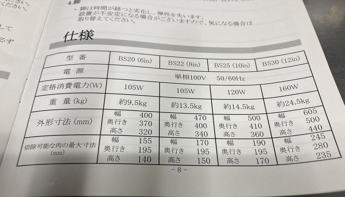 ミートスライサー BS-20 業務用 肉スライサー 飲食店 ハムスライサー 肉切機 チャーシュスライサー 厨房機器 の画像9