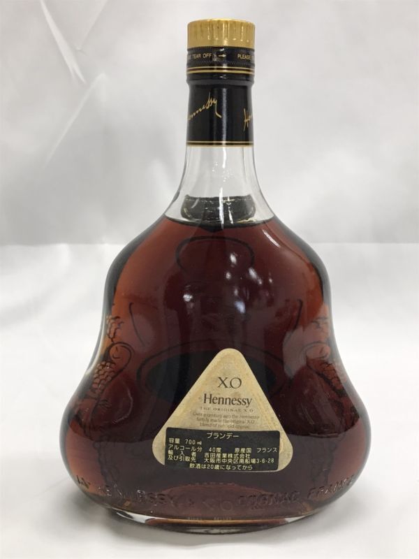 E001 未開栓 古酒 Henessy ヘネシー X.O コニャック COGNAC ブランデー 金キャップ グリーンボトル 700ｍl 40度 洋酒の画像3