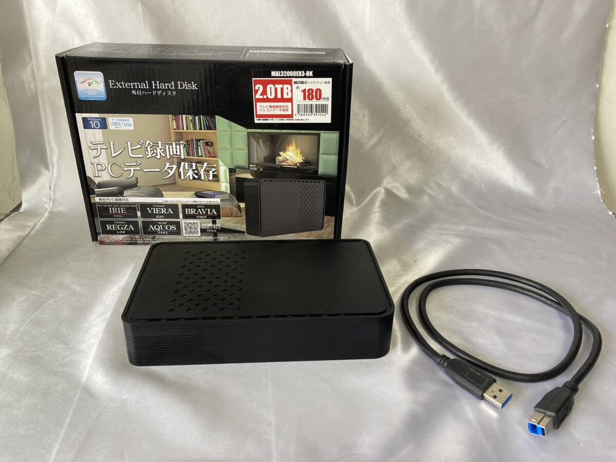 A738 FFF SMART LIFE CONNECT MARSHAL 外付けハードディスク/外付けHDD 2.0TB 2TB MAL32000EX3-BK 中古 1円スタートの画像1